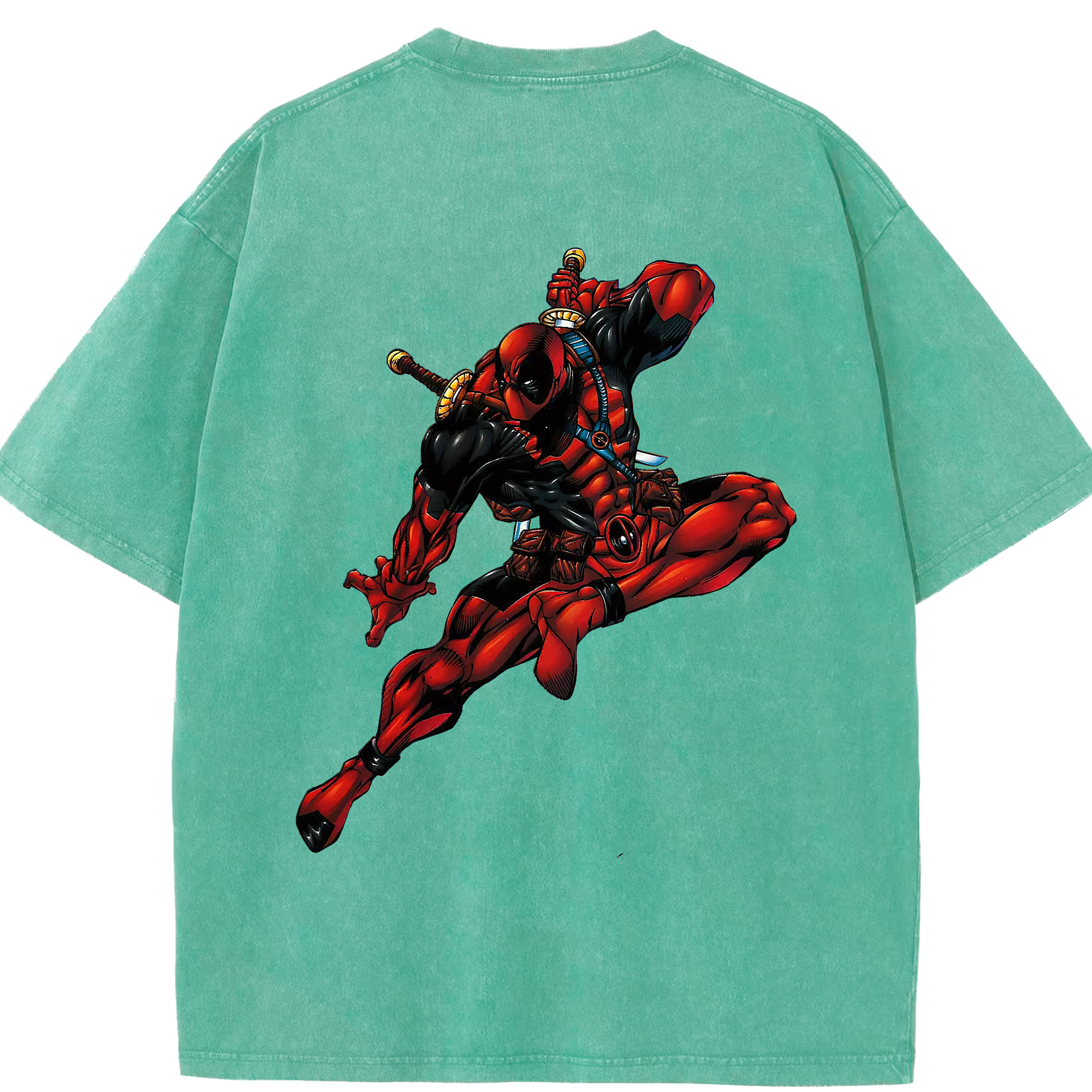 （画像用） Deadpool デッドプール 綿100% ヴィンテージ風 半袖Tシャツ（背面プリント）